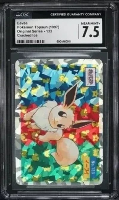 1997 Pokemon Japanese Topsun Prism Eevee #133 CGC 7.5 NM-MT+
