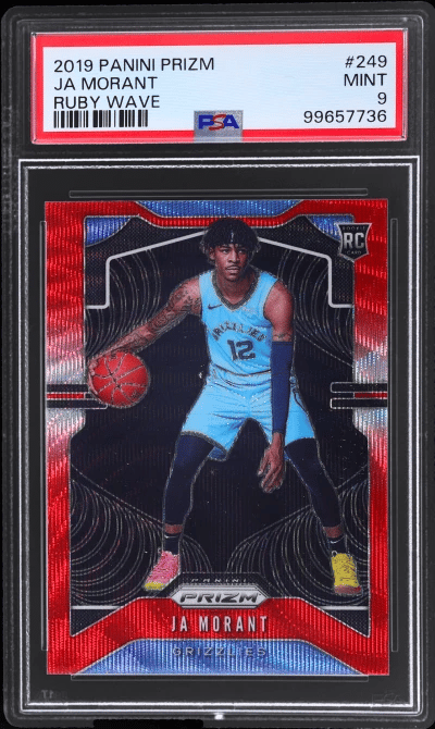 2019 Panini Prizm Ruby Wave Prizm Ja Morant #249 PSA 9