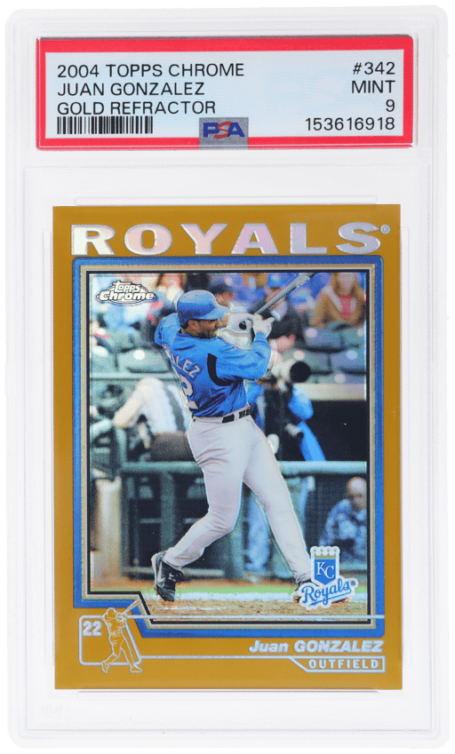 2004 Topps Chrome Gold Refractor Juan Gonzalez #342 PSA 9