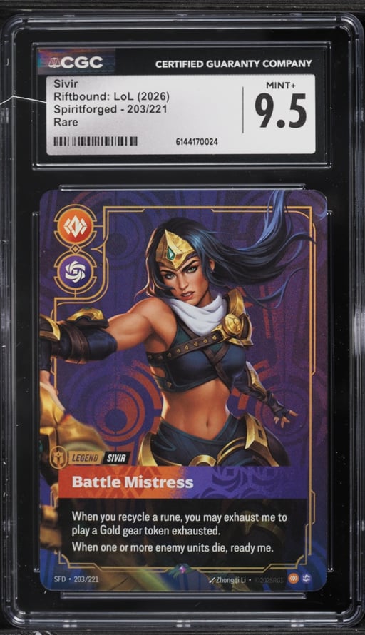 2026 Riftbound League Of Legends Spiritforged Sivir #203 CGC 9.5 MINT+
