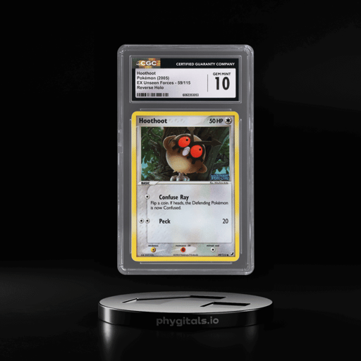 2005 Pokemon Ex Unseen Forces Reverse Holo Hoothoot #59 CGC 10