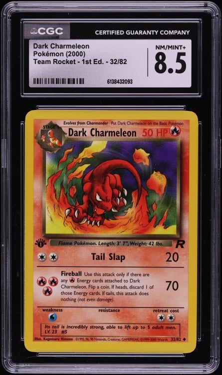 2000 Pokemon Team Rocket 1st Edition Dark Charmeleon #32 CGC 8.5 NM-MT+