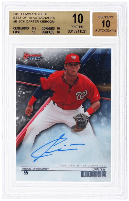2018 Bowman's Best Best of '18 Autograph Carter Kieboom #B18CK BGS 10
