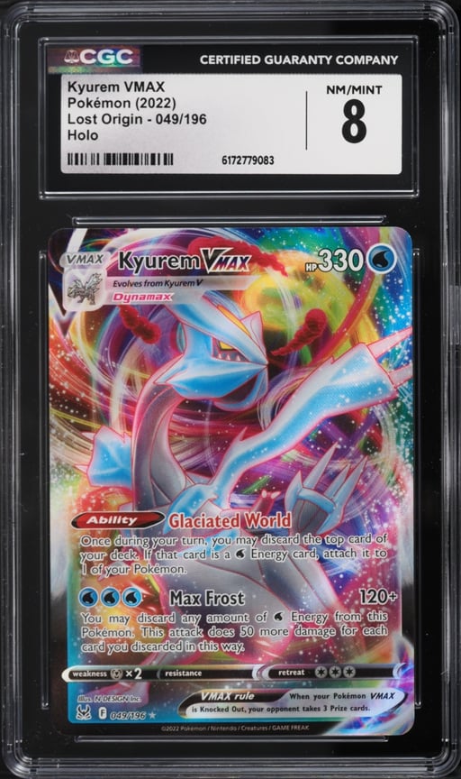 2022 Pokemon Sword & Shield Lost Origin Alt Art Kyurem VMAX #49 CGC 8 NM-MT