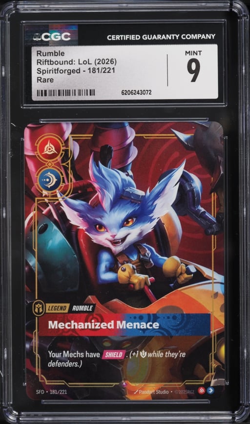 2026 Riftbound League Of Legends LoL Spiritforged Rumble #181 CGC 9 MINT