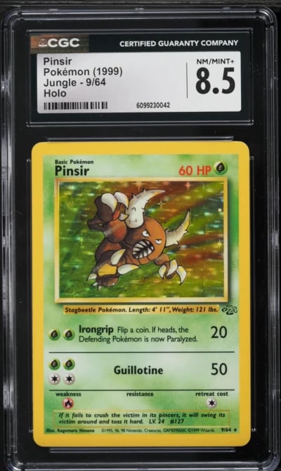 1999 Pokemon Jungle Holo Pinsir #9 CGC 8.5 NM-MT+