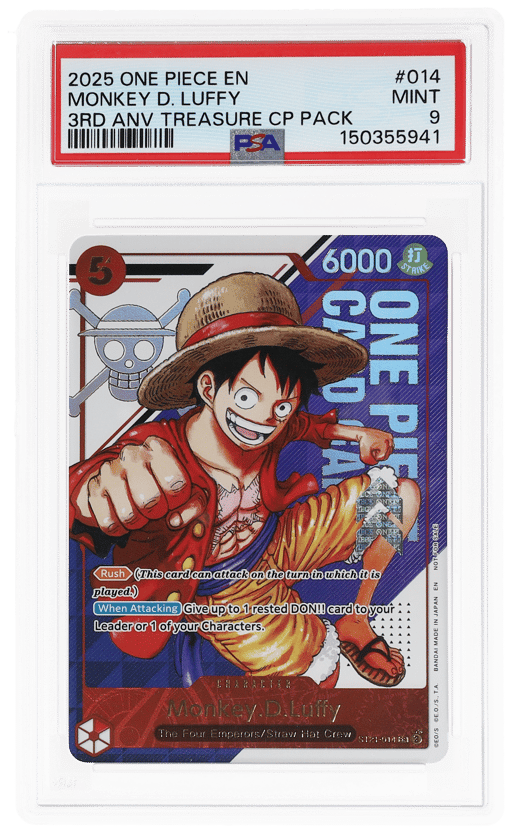 2025 One Piece 3rd Anniversary Treasure Campaign Pack Monkey D. Luffy #ST21-014 PSA 9