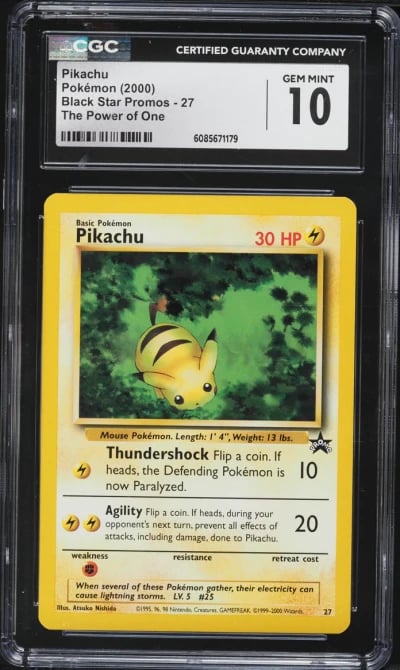 2000 Pokemon Black Star Promo Pikachu #27 CGC 10 GEM MINT