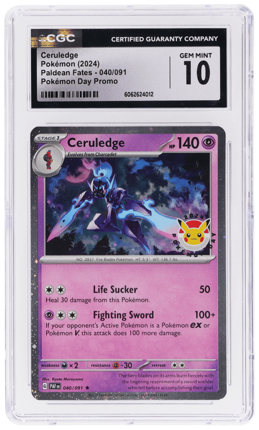 2024 Pokemon Scarlet and Violet Paldean Fates Pokemon Day Ceruledge #40 CGC 10