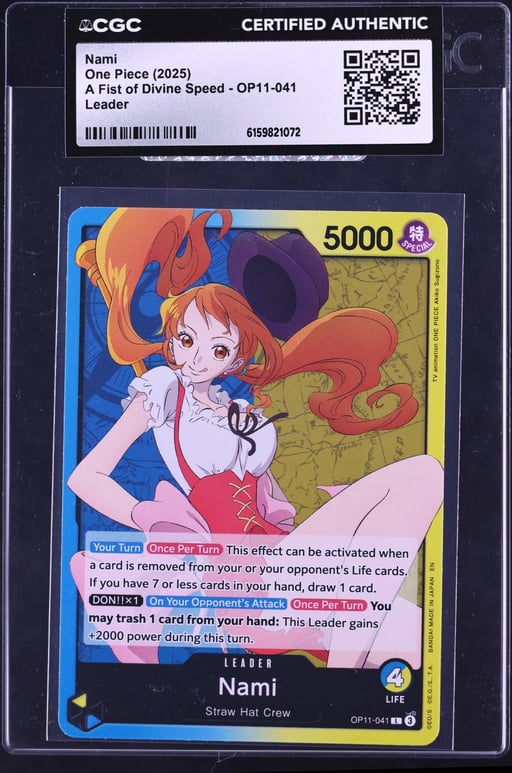 2025 One Piece A Fist Of Divine Speed Leader Nami #OP11-041 CGC AUTH