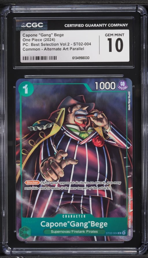 2024 One Piece Premium Collection Best Selection Vol 2 Alt Art Capone "Gang" Bege CGC 10