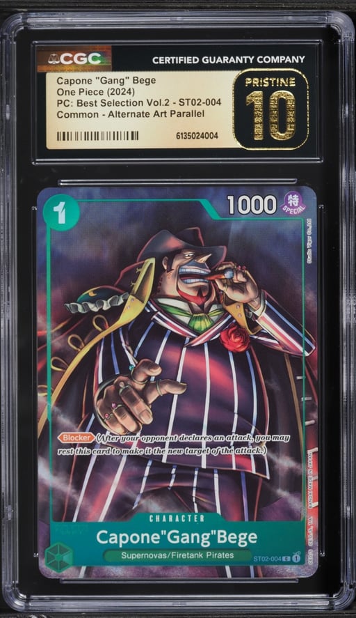 2024 One Piece PC Best Selection Vol 2 Alt Art Parallel Capone "Gang" Bege CGC 10 PRISTINE