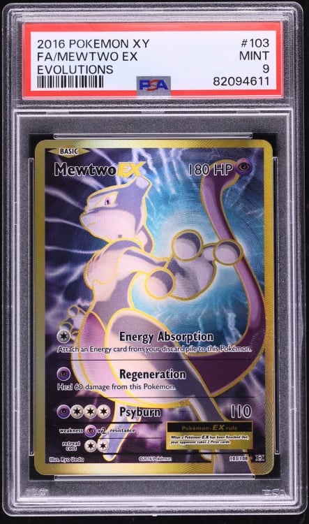2016 Pokemon XY Evolutions Full Art Mewtwo EX #103 PSA 9 MINT