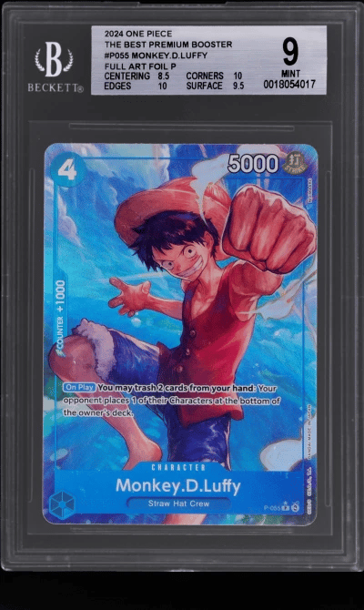 2024 One Piece the Best Premium Booster Holofoil Monkey D. Luffy #P055 BGS 9