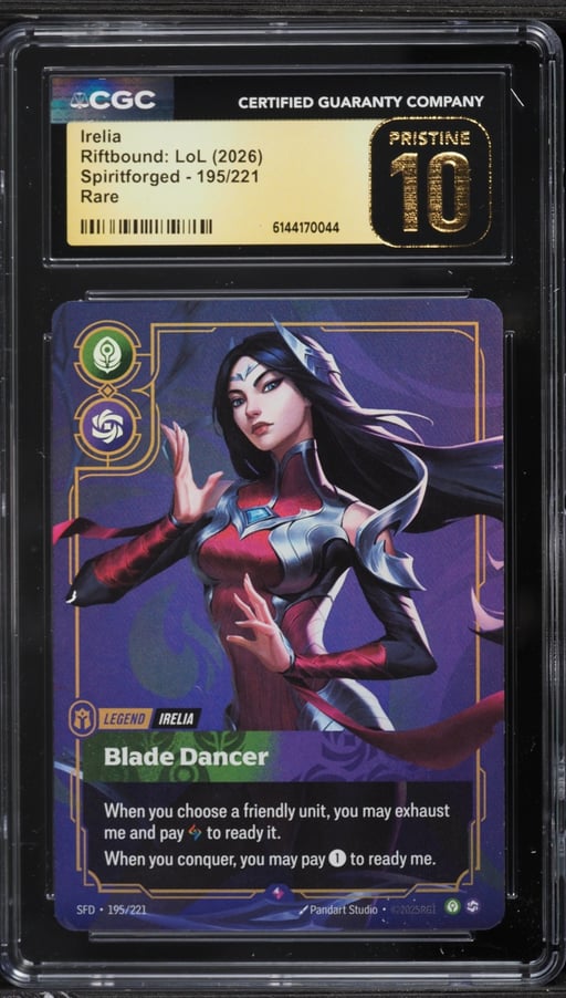 2026 Riftbound League Of Legends Spiritforged Irelia #195 CGC 10 PRISTINE