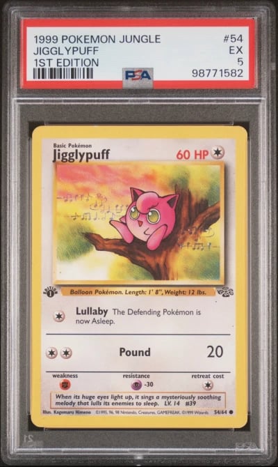 1999 POKEMON JUNGLE 1ST EDITION #54 JIGGLYPUFF PSA 5