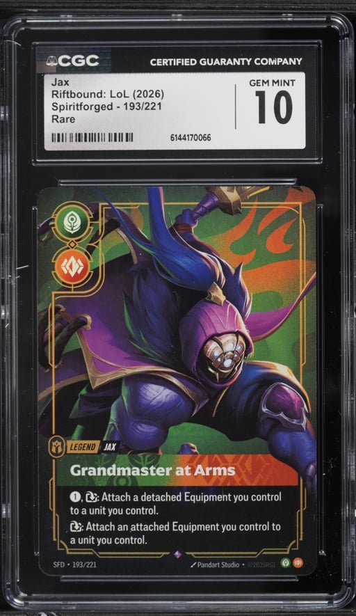 2026 Riftbound League Of Legends Spiritforged Jax #193 CGC 10 GEM MINT