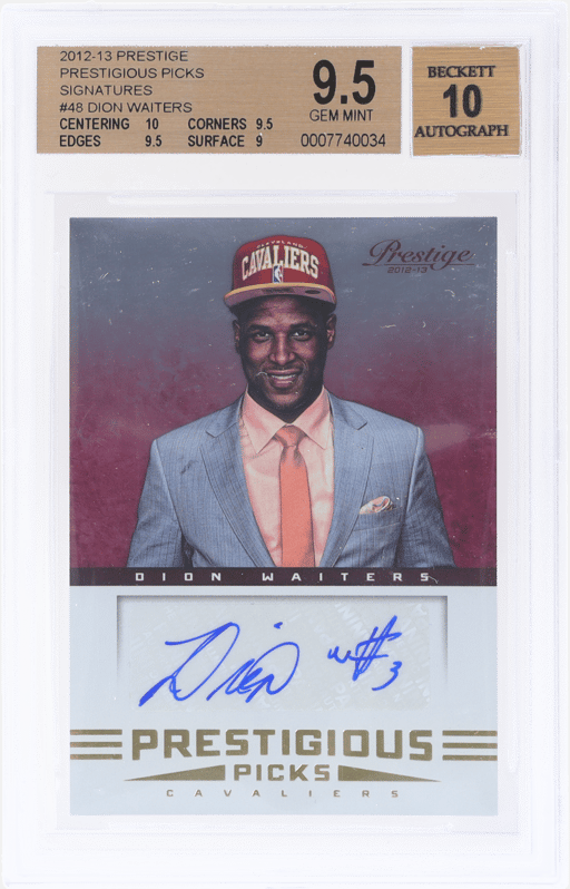 2012 Panini Prestige Prestigious Picks Signatures Dion Waiters #48 BGS 9.5