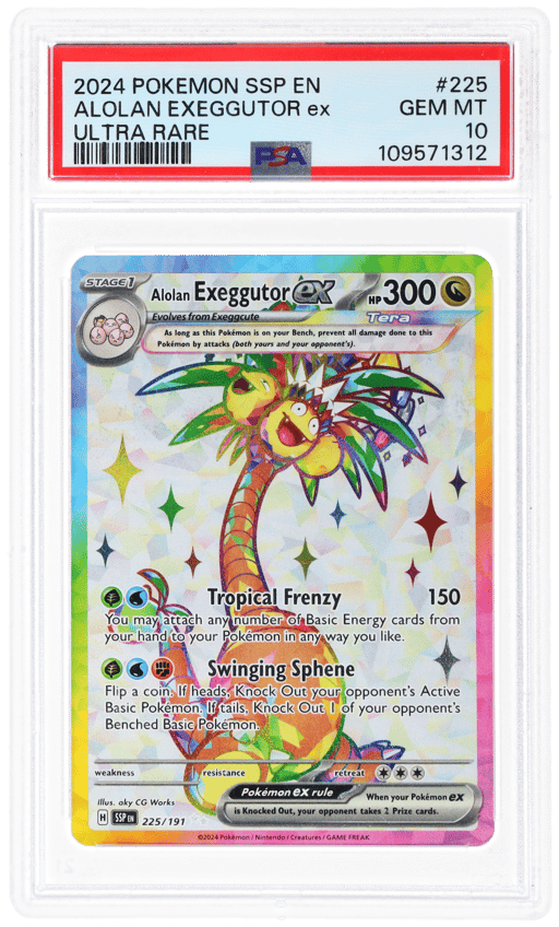2024 Pokemon Scarlet and Violet Surging Sparks Ultra Rare Alolan Exeggutor Ex #225 PSA 10