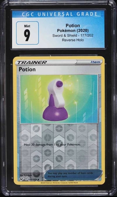2020 Pokemon Sword & Shield Reverse Holo Potion #177 CGC 9 MINT