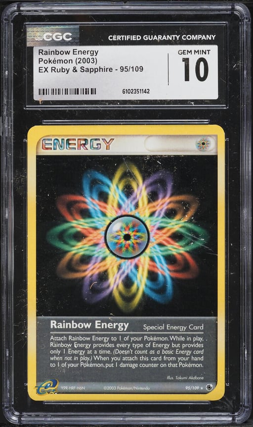 2003 Pokemon EX Ruby & Sapphire Rainbow Energy #95 CGC 10 GEM MINT