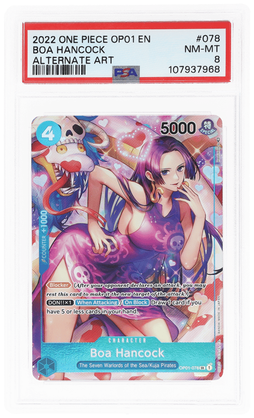 2022 One Piece Romance Dawn Alternate Art Boa Hancock #OP01-078 PSA 8