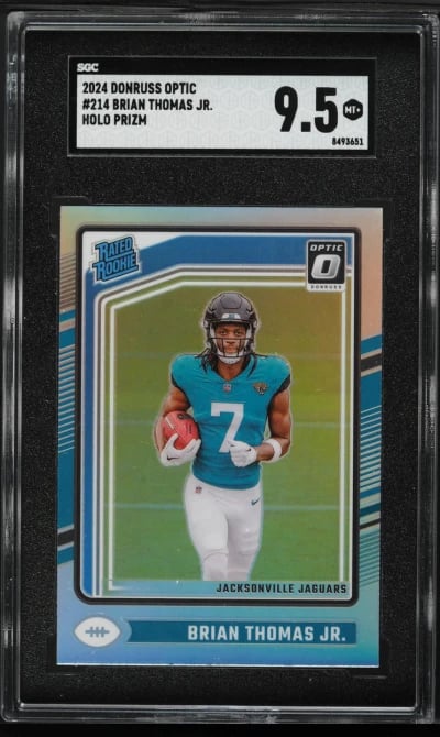 2024 Donruss Optic Holo Prizm Brian Thomas Jr. ROOKIE #214 SGC 9.5 MINT+