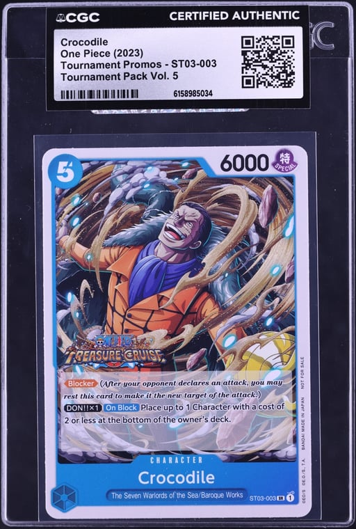 2023 One Piece Tournament Promo Pack Vol.5 SR Crocodile #ST03-003 CGC AUTH