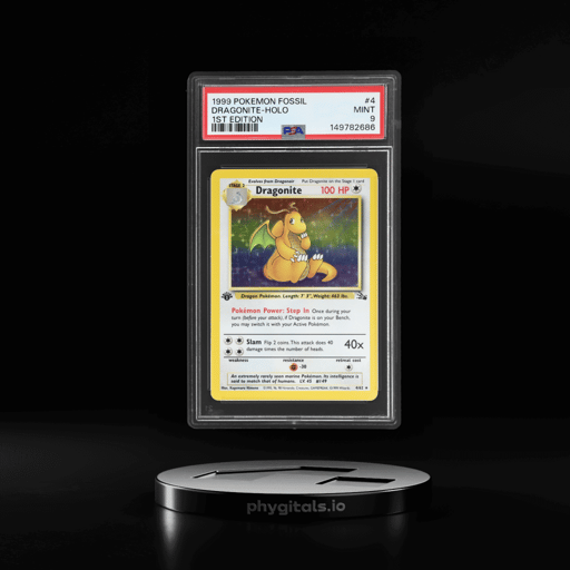 1999 Pokemon Fossil 1st Edition Holo Dragonite #4 PSA 9