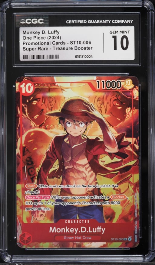 2024 One Piece Promo Treasure Booster SR Monkey D. Luffy #ST10-006 CGC 10 GEM MINT