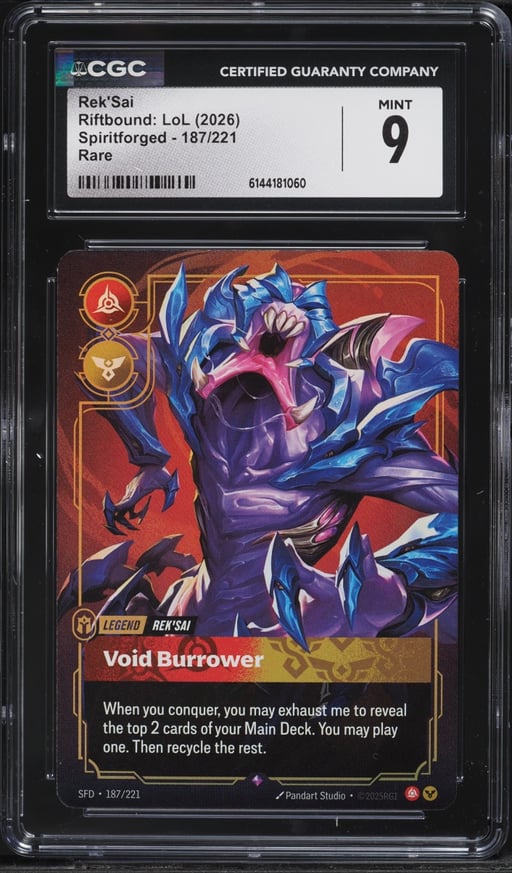2026 Riftbound League Of Legends LoL Spiritforged Rek'Sai #187 CGC 9 MINT