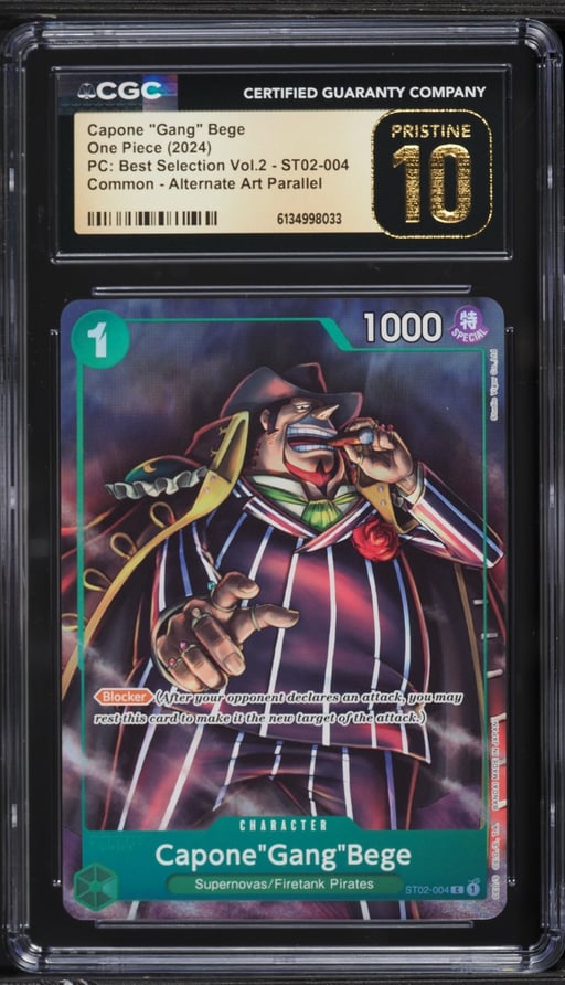 2024 One Piece Premium Collection Best Selection Vol 2 Alt Art Capone "Gang" Bege CGC 10