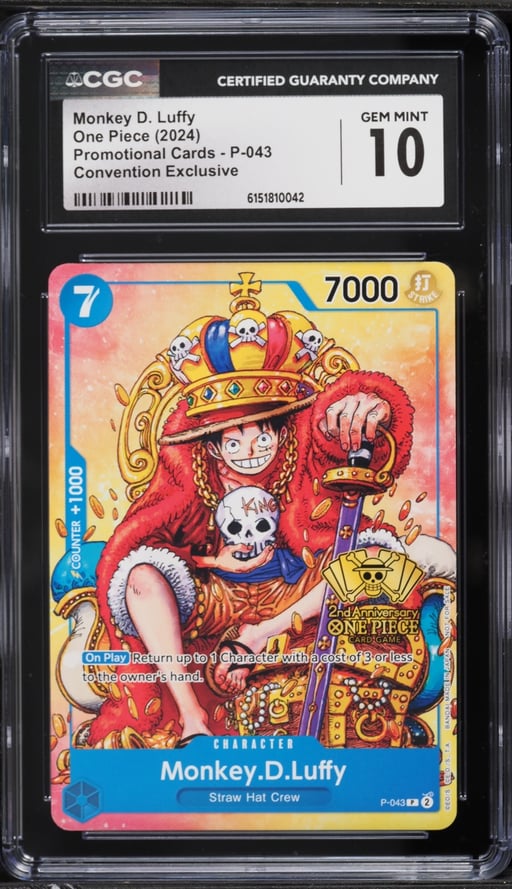 2024 One Piece Promo Convention Exclusive Monkey D. Luffy #P-043 CGC 10 GEM MINT