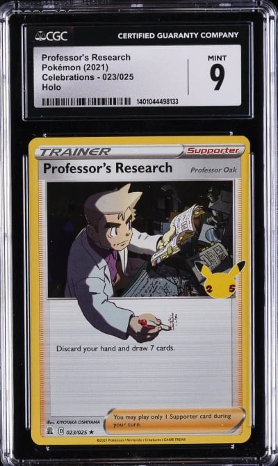 2021 POKEMON CELEBRATIONS #023 PROFESSOR'S RESEARCH CGC 9