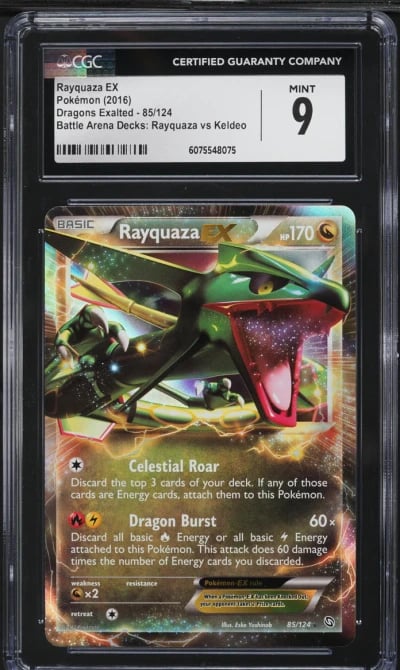 2016 Pokemon BW Dragons Exalted Battle Arena Rayquaza EX #85 CGC 9 MINT