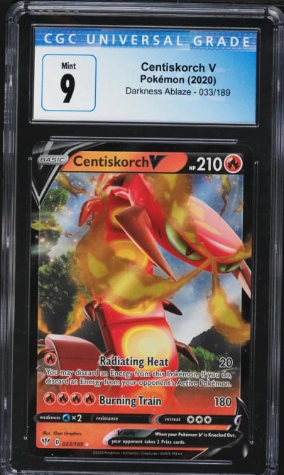 2020 Pokemon Sword & Shield Darkness Ablaze Holo Centiskorch V #033 CGC 9 MINT
