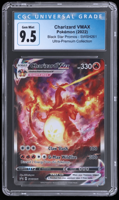 2022 Pokemon Sword and Shield Black Star Promo Ultra Premium Collection Charizard Vmax #SWSH261 CGC 9.5
