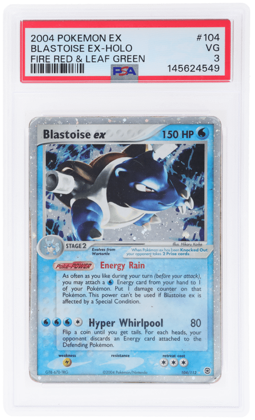 2004 Pokemon Ex Fire Red Leaf Green Holo Blastoise Ex #104 PSA 3