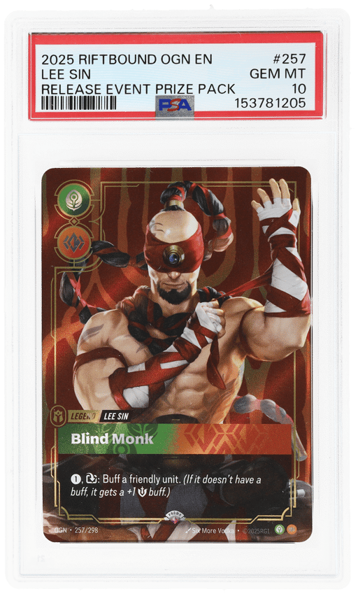 2025 Riftbound League of Legends Origins Promo Blind Monk Release Event Prize Pack Lee Sin #257 PSA 10