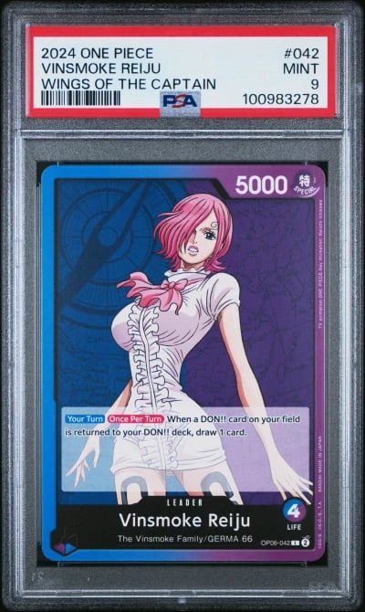 2024 One Piece Wings of the Captain VINSMOKE REIJU #OP06-042 PSA 9