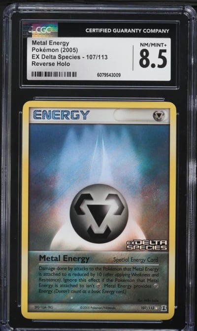 2005 Pokemon EX Delta Species Reverse Holo Metal Energy #107 CGC 8.5 NM-MT+