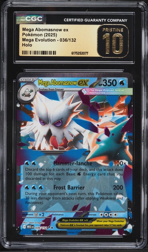 2025 Pokemon Mega Evolution Holo Mega Abomasnow Ex #36 CGC 10 PRISTINE
