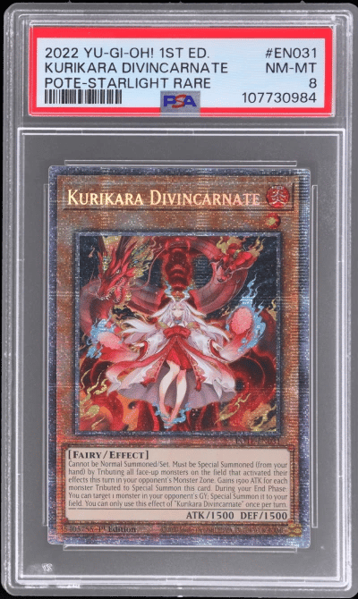 2022 Yu-Gi-Oh! Power of the Elements 1st Edition Starlight Rare Kurikara Divincarnate #EN031 PSA 8