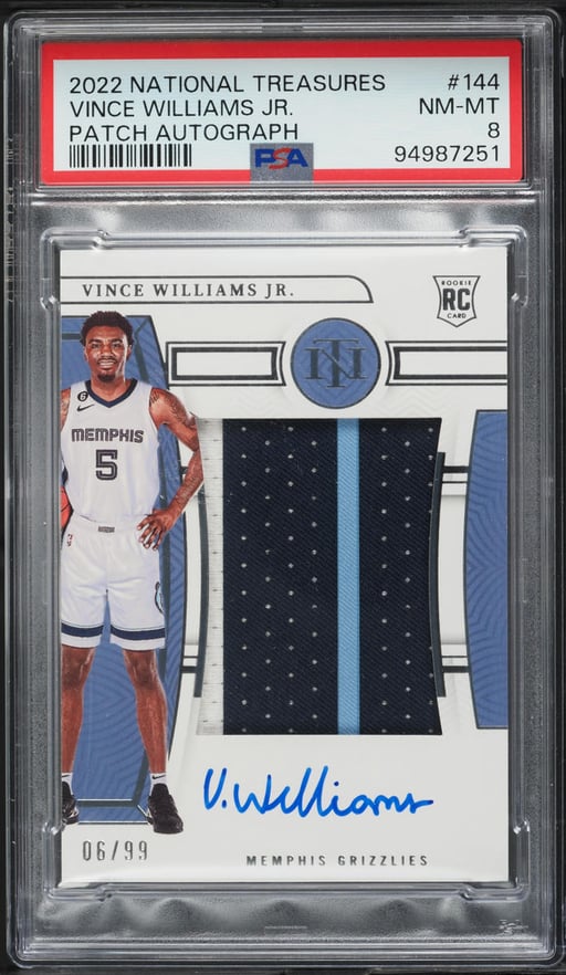 2022 National Treasures Vince Williams Jr ROOKIE PATCH AUTO /99 #144 PSA 8 NM-MT