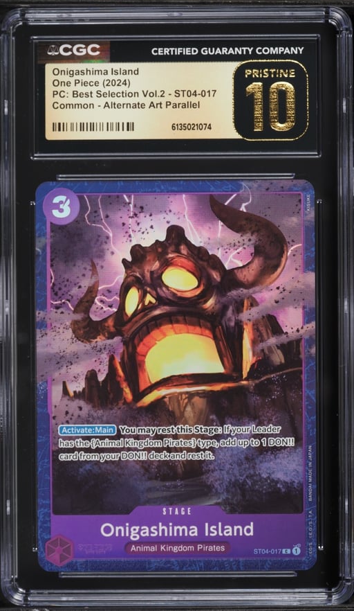 2024 One Piece PC Best Selection Vol.2 Alt Art Onigashima Island #ST04-017 CGC 10 PRISTINE