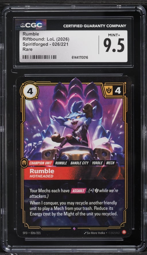 2026 Riftbound League Of Legends Spiritforged Rumble #026 CGC 9.5 MINT+