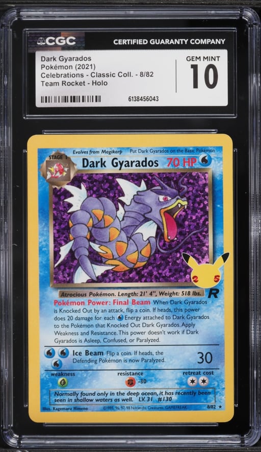 2021 Pokemon Sword & Shield Celebrations Classic Collection Holo Dark Gyarados #8 CGC 10 GEM