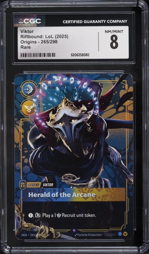 2025 Riftbound League Of Legends LoL Origins Viktor #265 CGC 8 NM-MT