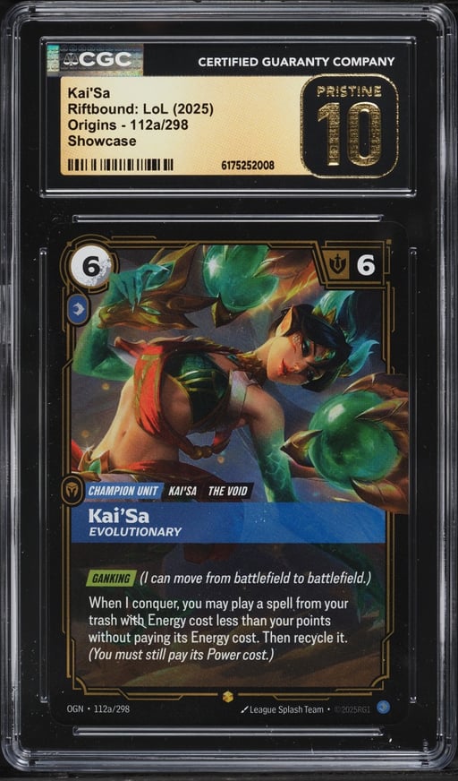 2025 Riftbound: League Of Legends Origins Kai'Sa #112a CGC 10 PRISTINE