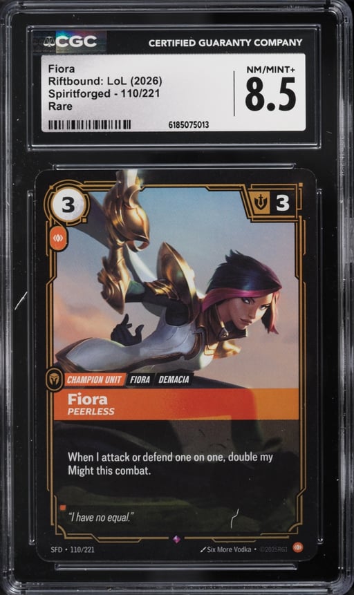 2026 Riftbound League Of Legends LoL Spiritforged Fiora #110 CGC 8.5 NM-MT+